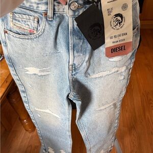 Diesel Light Blue Distressed Jeans